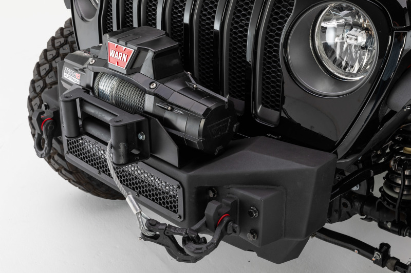 Jeep Wrangler Bumper - Front - Go Rhino - Rockline Winch Ready Stubby - Textured Black - `07-`20
